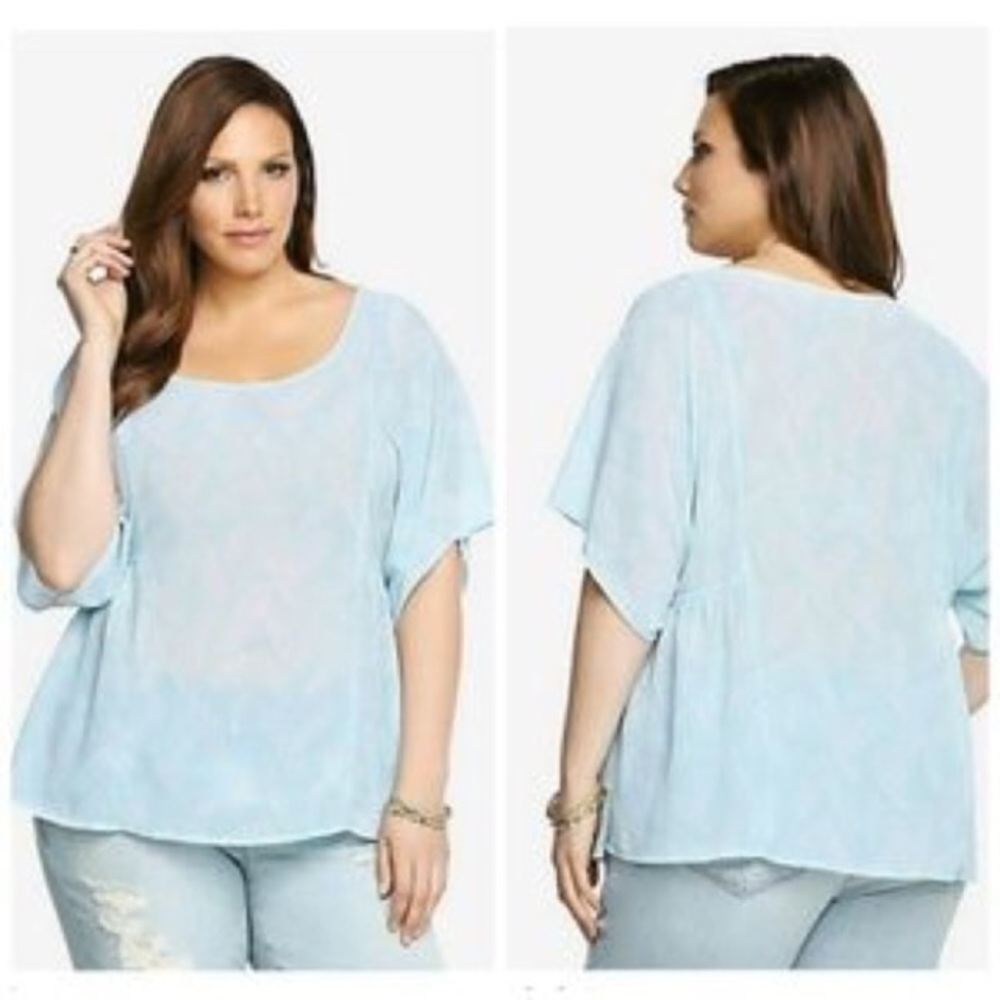 Torrid Feather Side Cinch Blouse Sz 3X